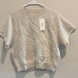 Buck Mason Heather Oat Vintage Interloop Cut Off Sweat Shirt NWT Small